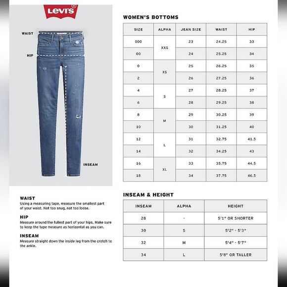 Women's Levi's 711 Skinny Jeans Size 30x 28 (10S) - Picture 2 of 11